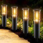 Ainostone Solarleuchten 4er Set 900mAh – Warmweiss Gartenbeleuchtung IP65 Winterfest