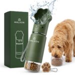 MALXON 3-in-1 Trinkflasche 300 ml – Wasserflasche, Futterbehälter & Trinknapf für Hunde