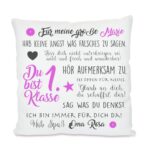 Personalisiertes Einschulungskissen 40x40 cm – Geschenk für Schulanfänger – Bild 8