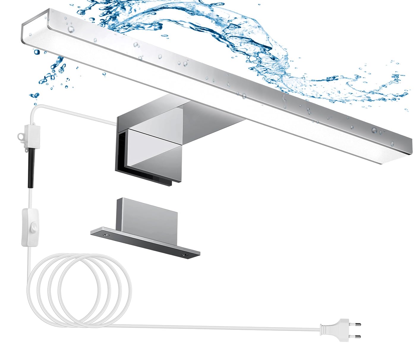 Hommie LED-Spiegelleuchte 30 cm mit Schalter – Neutralweiss 4000K Badbeleuchtung IP44