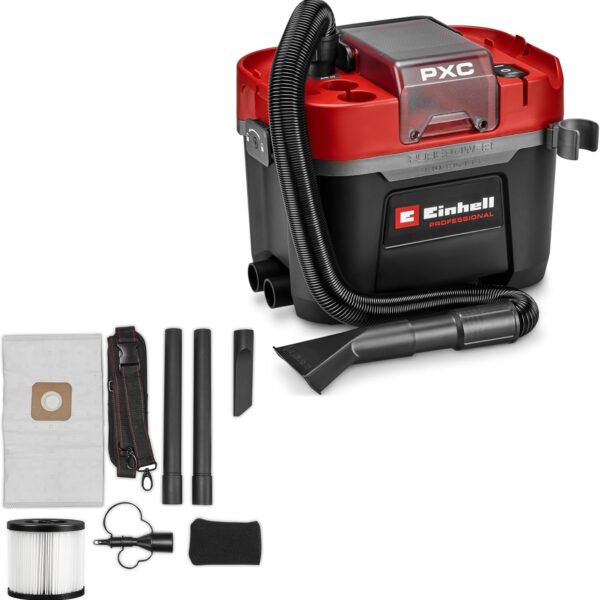 Einhell Professional Akku-Nass-Trockensauger TP-VC 18/10 Li BL – 18 V Brushless