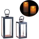 2er Set LED Laterne Marra aus Edelstahl & Glas – Moderne Gartenbeleuchtung 39 cm – Bild 4