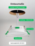 BOJIM LED Einbaustrahler 6er Set – 4W Deckenspots IP44 mit 3 Farbtemperaturen – Bild 7