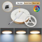 LVL LED-Deckenleuchte 12W Holzmaserung – Nordisches Design mit 3 Farbtemperaturen – Bild 5