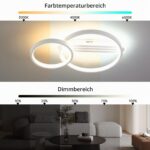 Amdelne LED Deckenleuchte 50cm 2-Ring Design – 36W Dimmbar mit Fernbedienung für Wohnzimmer – Bild 2