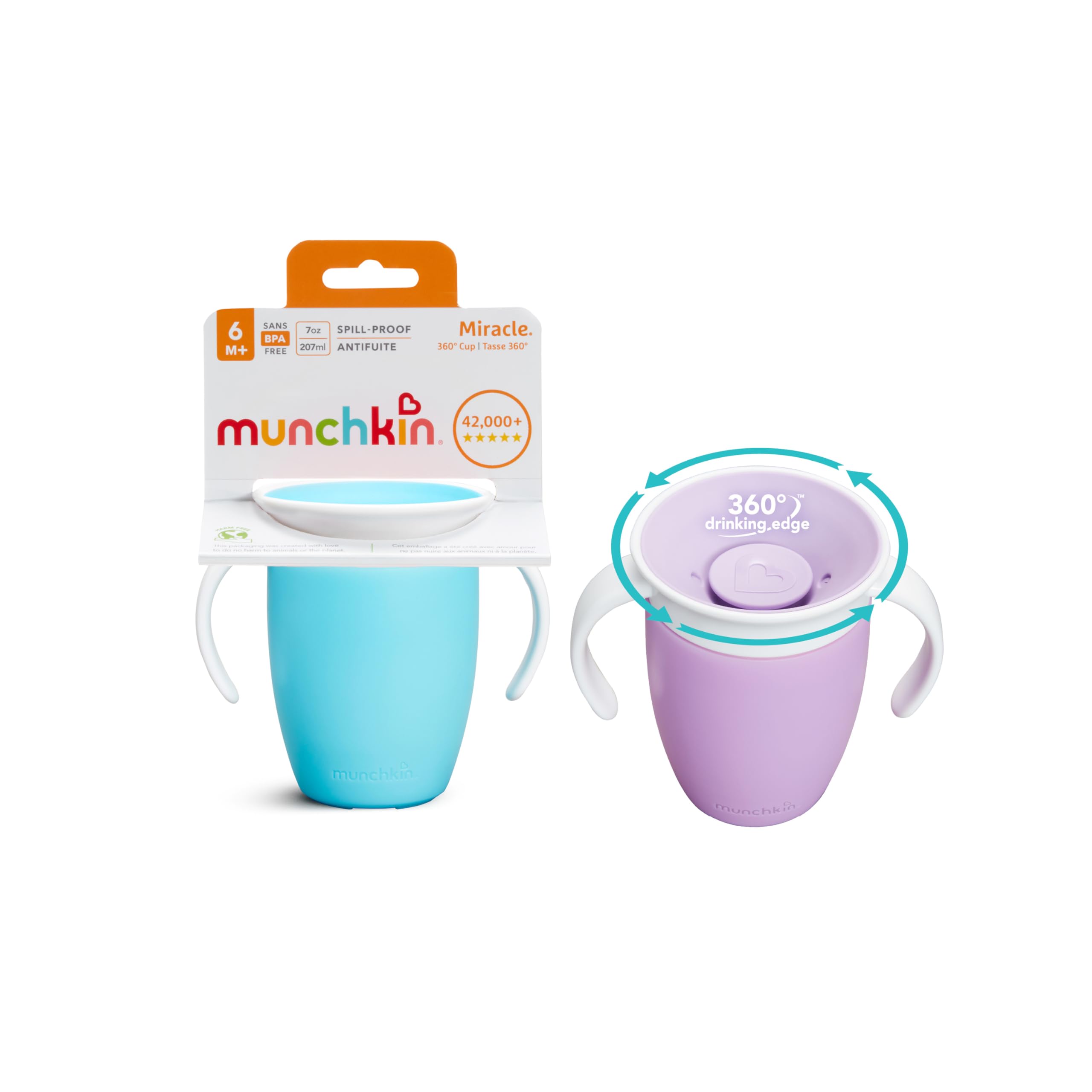 Munchkin Miracle 360° Trinkbecher 2er-Set – Auslaufsicher & spülmaschinenfest ab 6 Monaten