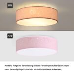 Zedelmaier Deckenlampe Ø38cm Rosa – Stofflampenschirm mit Sternenhimmel für jeden Raum – Bild 2
