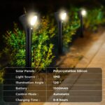 Ainostone Solarleuchten 3er Set mit Bewegungsmelder – Warmweiss Gartenbeleuchtung IP65 – Bild 5