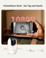 Momcozy BM04 Smart WLAN Babyphone mit Kamera – 1080P Monitor mit Bewegungserkennung – Bild 6