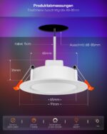 DUSKTEC LED Einbaustrahler RGB 3er Set – 660 lm Deckenspots mit Fernbedienung & Farbwechsel – Bild 7