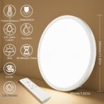 Oumida LED-Deckenleuchte 30cm Dimmbar mit Fernbedienung – 24W Schlafzimmer Lampe – Bild 3