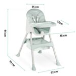 Ricokids Hochstuhl 3in1 mitwachsend – Kinderhochstuhl ab 6 Monaten mit Sicherheitsgurt – Bild 2