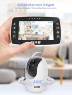 GHB Babyphone mit 2 Kameras & 4,3" Display – 350° Rotation, HD-Nachtsicht für Eltern – Bild 4