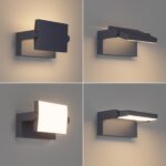 Klighten 24W LED-Aussenwandleuchte Anthrazit – Schwenkbar, IP65 Wasserdicht, 1500 Lumen – Bild 2