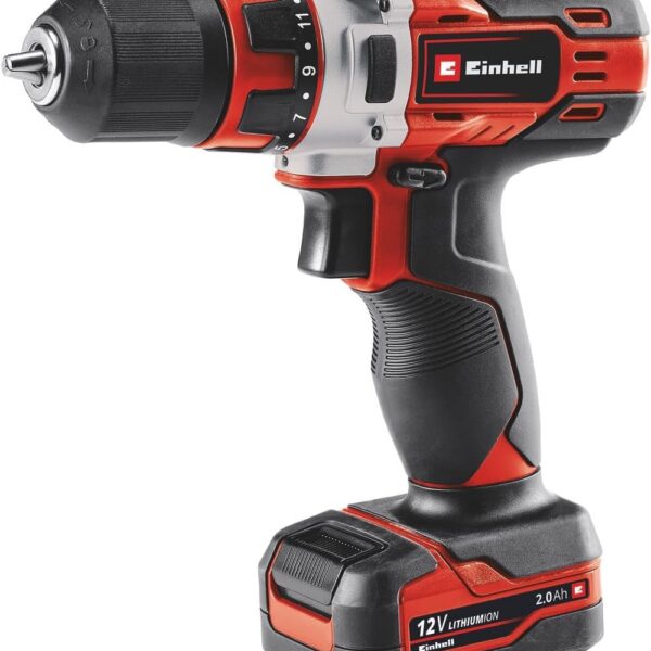Einhell Akku-Bohrschrauber TE-CD 12/1 Li – 12V Bohrmaschine mit Ladegerät & 2,0 Ah Akku