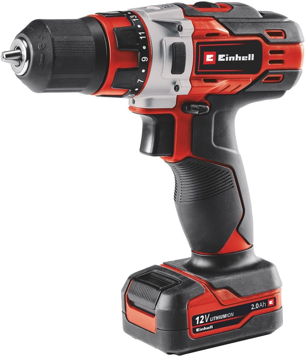 Einhell Akku-Bohrschrauber TE-CD 12/1 Li – 12V Bohrmaschine mit Ladegerät & 2,0 Ah Akku