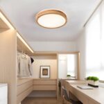 WayLuoung LED-Deckenleuchte Ø30cm Holz 18W 3000K – Warmweiss Naturholz für jeden Raum – Bild 7