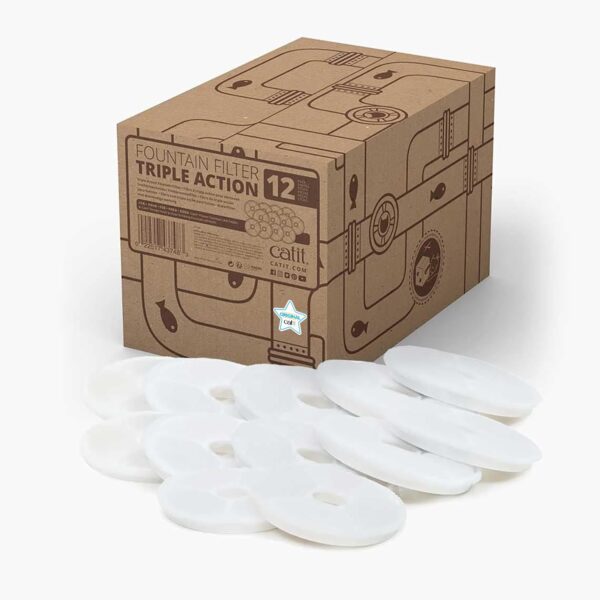 Catit Triple Action Filter – 12er Pack Ersatzfilter für Katzenbrunnen