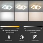 ANTENLICHT LED Deckenlampe 20W Geometrisches Design – Dimmbar mit Fernbedienung für Schlafzimmer – Bild 3