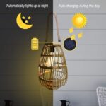 Pearlstar Rattan-Solarlaterne 27 cm – Hängende Gartendeko mit Automatik für Aussen – Bild 3