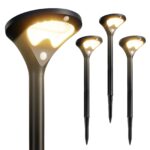 TuyLuxe Solarleuchten 6er Set mit Bewegungsmelder – 550LM Warmweiss IP65 für Garten