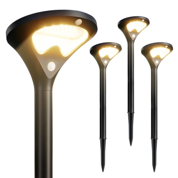 TuyLuxe Solarleuchten 6er Set mit Bewegungsmelder – 550LM Warmweiss IP65 für Garten