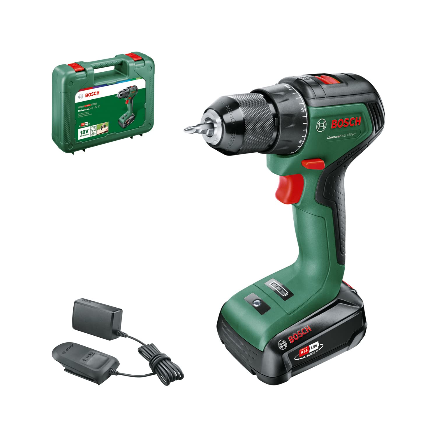 Bosch UniversalDrill 18V-60 Akku-Bohrschrauber – 60 Nm Drehmoment für Profis