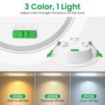 ALUSSO LED-Einbaustrahler 10W 1050lm 230V dimmbar – 3 Farbtemperaturen 6er Set – Bild 3