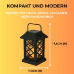 Festive Lights 17,5cm Solar Laterne mit flackernder LED-Flamme – Gartenbeleuchtung IP44 – Bild 3