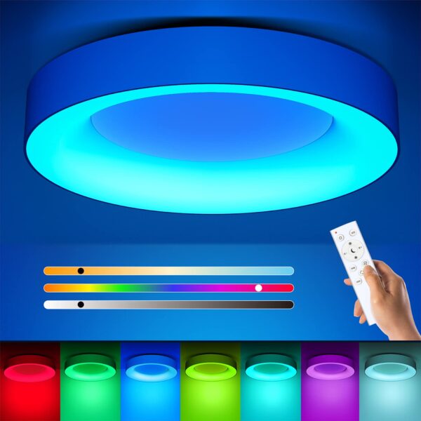 Matane 24W LED Deckenleuchte RGB mit Fernbedienung – Dimmbar 3000K-6500K für alle Räume