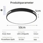 Style home 96W LED Deckenleuchte Ø50cm – Dimmbar mit Fernbedienung, 3000-6500K – Bild 7