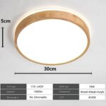 YYUTLUO LED Deckenleuchte Ø30 cm mit Eichenholz – 360° Naturweiß 4500K für Wohnraum & Büro – Bild 4