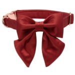 Lionet Paws Hundehalsband mit Fliege – Elegantes Seidenhalsband für grosse Hunde (40-60 cm)