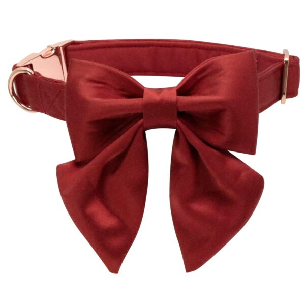 Lionet Paws Hundehalsband mit Fliege – Elegantes Seidenhalsband für grosse Hunde (40-60 cm)