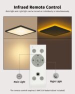 Bowfar LED Deckenleuchte 24W mit 1800K Nachtlicht – Dimmbar 3000K-6500K für alle Räume – Bild 6