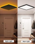 Bowfar LED Deckenleuchte 24W mit 1800K Nachtlicht – Dimmbar 3000K-6500K für alle Räume – Bild 5