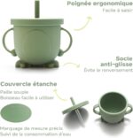 NEXROLA Baby Geschirrset 8-teilig mit Saugnäpfen – BPA-frei Kindergeschirr für selbstständiges Essen – Bild 3