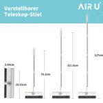 AIR U+ Bodenbürste mit Teleskopgriff – 3-in-1 Fliesenreiniger mit Schaber & Abzieher – Bild 2