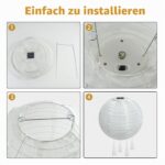 YIFMOO Solar Lampions 20 cm – Wetterfeste LED Aussenlaterne mit Warmweissl (2er Set) – Bild 4