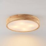 Lindby Tanju Deckenlampe 50 cm – Eichenholz Vintage Rustikal 4-flammig E27 – Bild 6