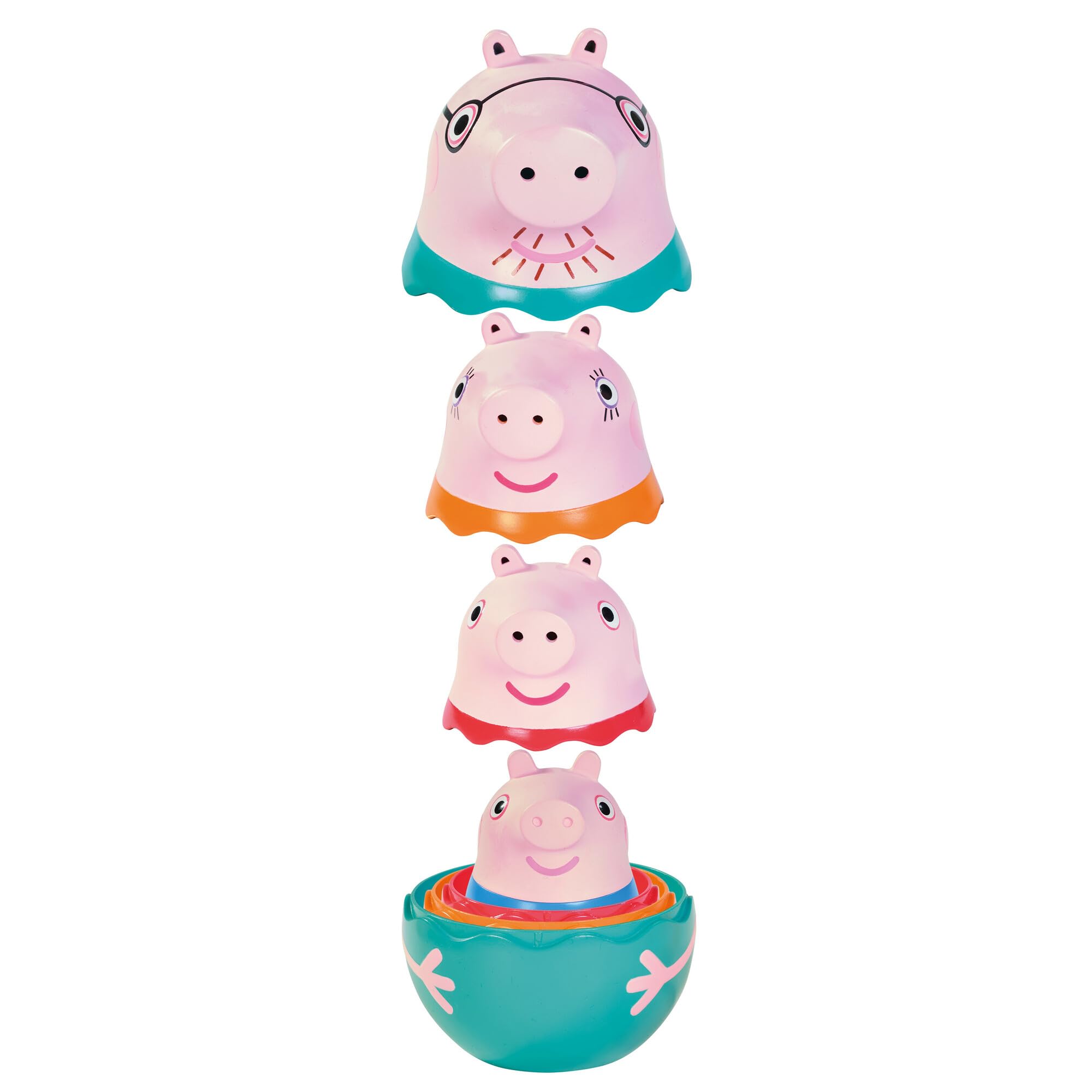 Toomies Peppa Wutz Stapel- und Steckfamilie – Badespielzeug für Kleinkinder ab 18 Monaten