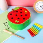 Afufu Holz Fangspiel mit Raupen – Montessori Lernspielzeug für Kinder ab 1 Jahr – Bild 6