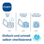 MAM Perfect Silikon Schnuller 0-6 Monate – 2er Set mit Dento-Flex & Sterilisierbox – Bild 5