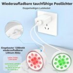 vsshe Poolbeleuchtung LED Unterwasser 2er Set – IP68 wasserdicht mit Fernbedienung & 16 Farben – Bild 3