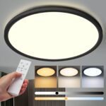Aisutha LED Deckenleuchte 24W Ø30cm – Dimmbar 3000K-6500K mit Fernbedienung & IP54