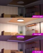 zemty LED-Deckenlampe 30cm 24W Dimmbar RGB mit Fernbedienung – Badezimmer & Schlafzimmer – Bild 9
