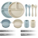PandaEar Silikon Kindergeschirr Set – 2 Teller, 2 Becher, Besteck mit Saugnapf – Bild 4