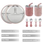 PandaEar Baby Edelstahl Besteck Set – 2 Teller, 2 Becher, Löffel & Gabeln für Baby Led Weaning – Bild 4