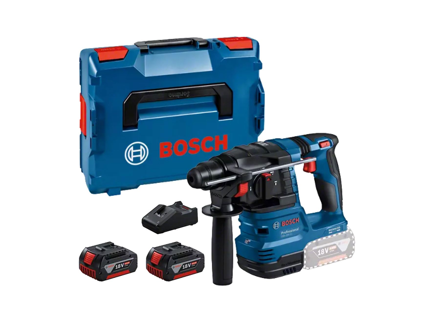 Bosch Professional GBH 18V-22 Akku-Bohrhammer – SDS-plus mit 2x 4.0Ah & Ladegerät