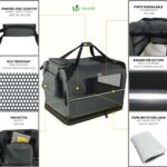 VOUNOT® Hundebox faltbar M (60x44x44cm) – Transportbox für Hunde & Katzen mit Oxford-Gewebe – Bild 5